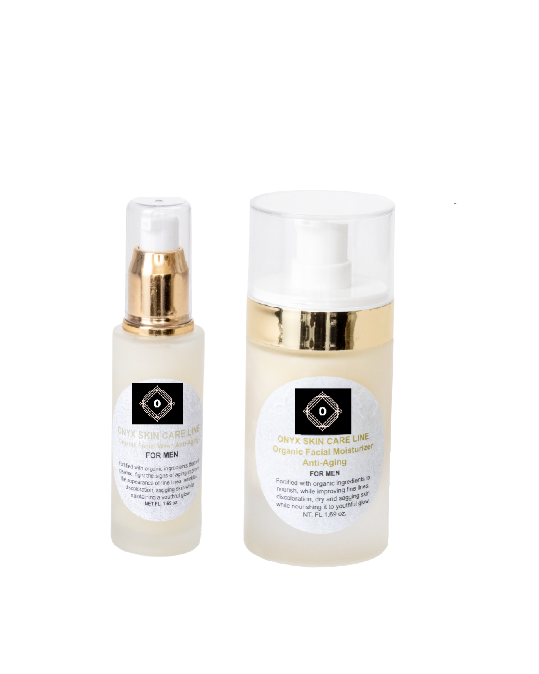 Organic Two-Step Anti-Aging System Facial Wash and Moisturizer  - For MEN